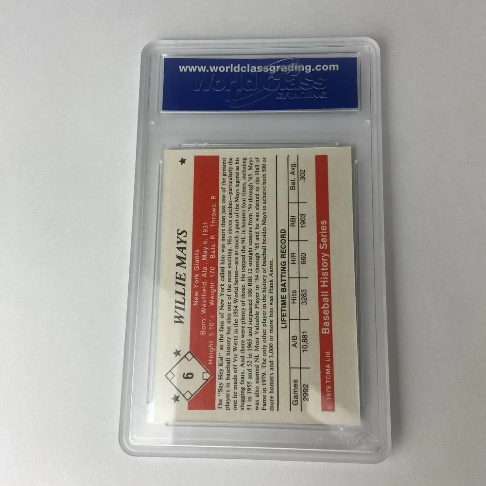 1979 TCMA Willie Mays Baseball History Series Graded WCG 10 Gem-MT